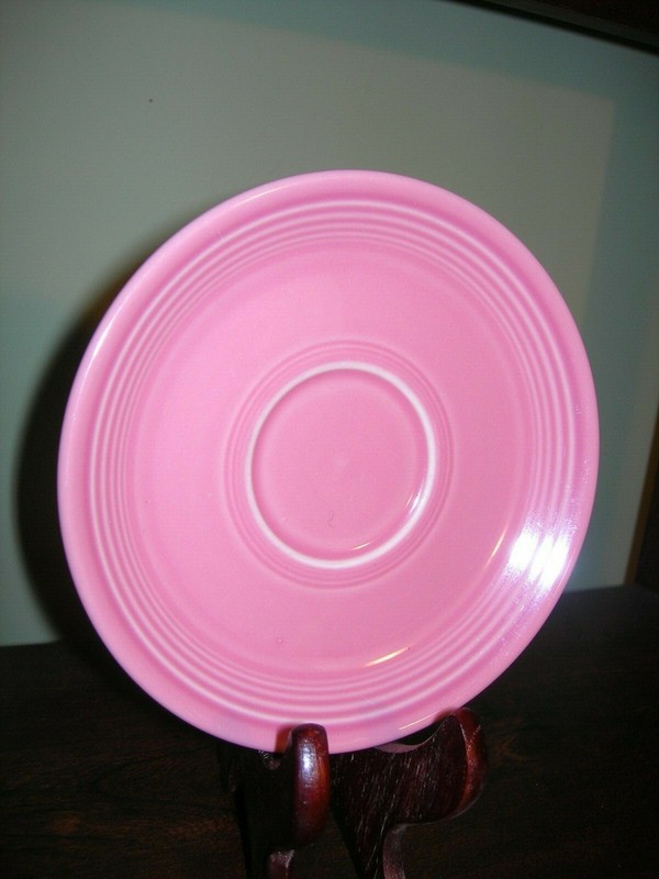 Fiesta ware ~ Homer Laughlin ~ HCL ~ TWO Rose saucers ~ Retired ~ VGC