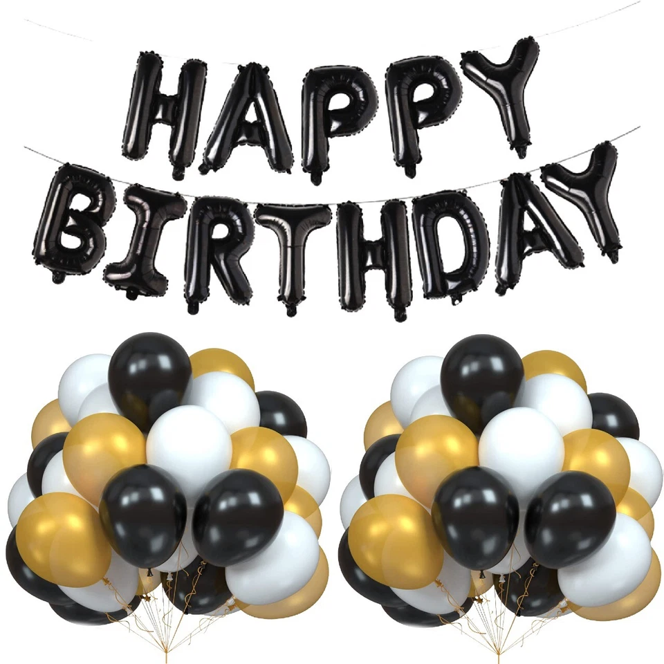 BIRTHDAY BALOONS BUNTING BANNER Balloons LETTER HANGING  PARTY DECORATION BALON - Image 3 of 4