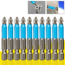 10Pcs Anti-slip 1/4'' Magnetic Hex Shank PH2 Phillips Screwdriver Drill Bits Set