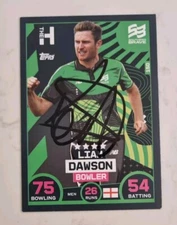 Liam Dawson Signed The 100 Cricket Trade Card Topps Select Australia T20