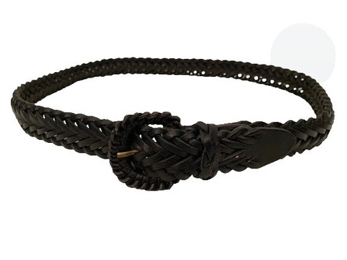 Vintage 1996 Leather Braided 2 Cord Belt Women display picture 3