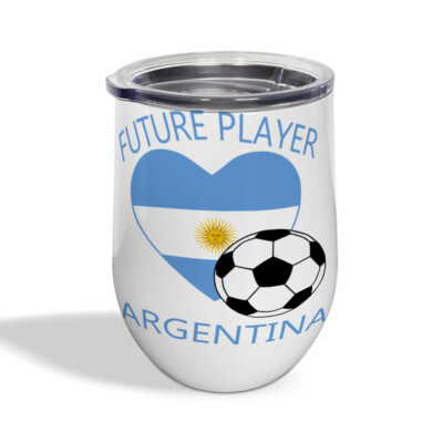 Wine Cup with Lid Future Soccer Player Argentina Future Wine Tumbler Glass