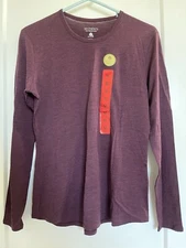 NWT SEGMENTS SEG’MENTS MERLOT MELANGE 100% MERINO WOOL LONGSLEEVE TOP SHIRT MED