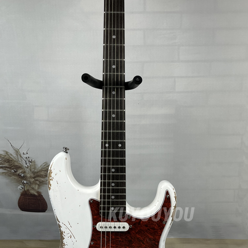 Guitarra eléctrica White Aged Custom reliquias pesadas diapasón palo de rosa envío rápido - Imagen 3 de 14