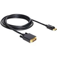 Delock Kabel Displayport Stecker > DVI-D 24+1 Stecker, Schwarz