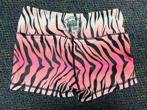 Fight Me Shorts Pink Ombre Zebra Print 