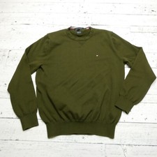 Tommy Hilfiger Men's Sweater Sized S Green Premium Cotton Long Sleeve Breathable