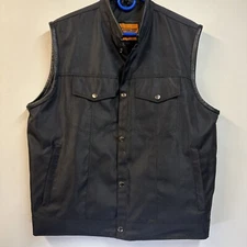 Dream Appeared Men's Concealed Carry Canvas Motorcycle Club & Biker Vest SZ Lrg