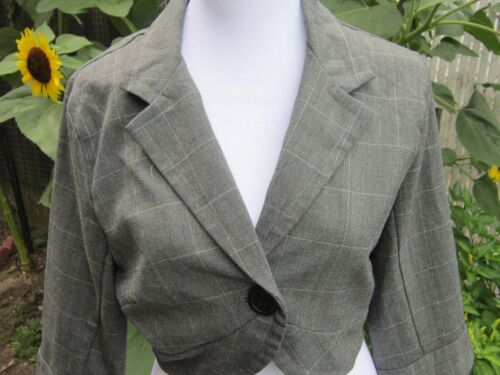 NWT Women Juniors Gray Silver Cropped Bolero Jacket Size Large Fits like Small - Picture 2 of 5
