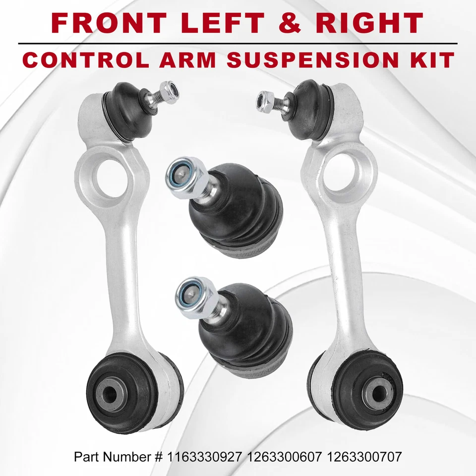 4 Pcs Front Upper Control Arm + Lower Ball Joint Kit for Mercedes Benz 1984-1991 - Image 2 of 4