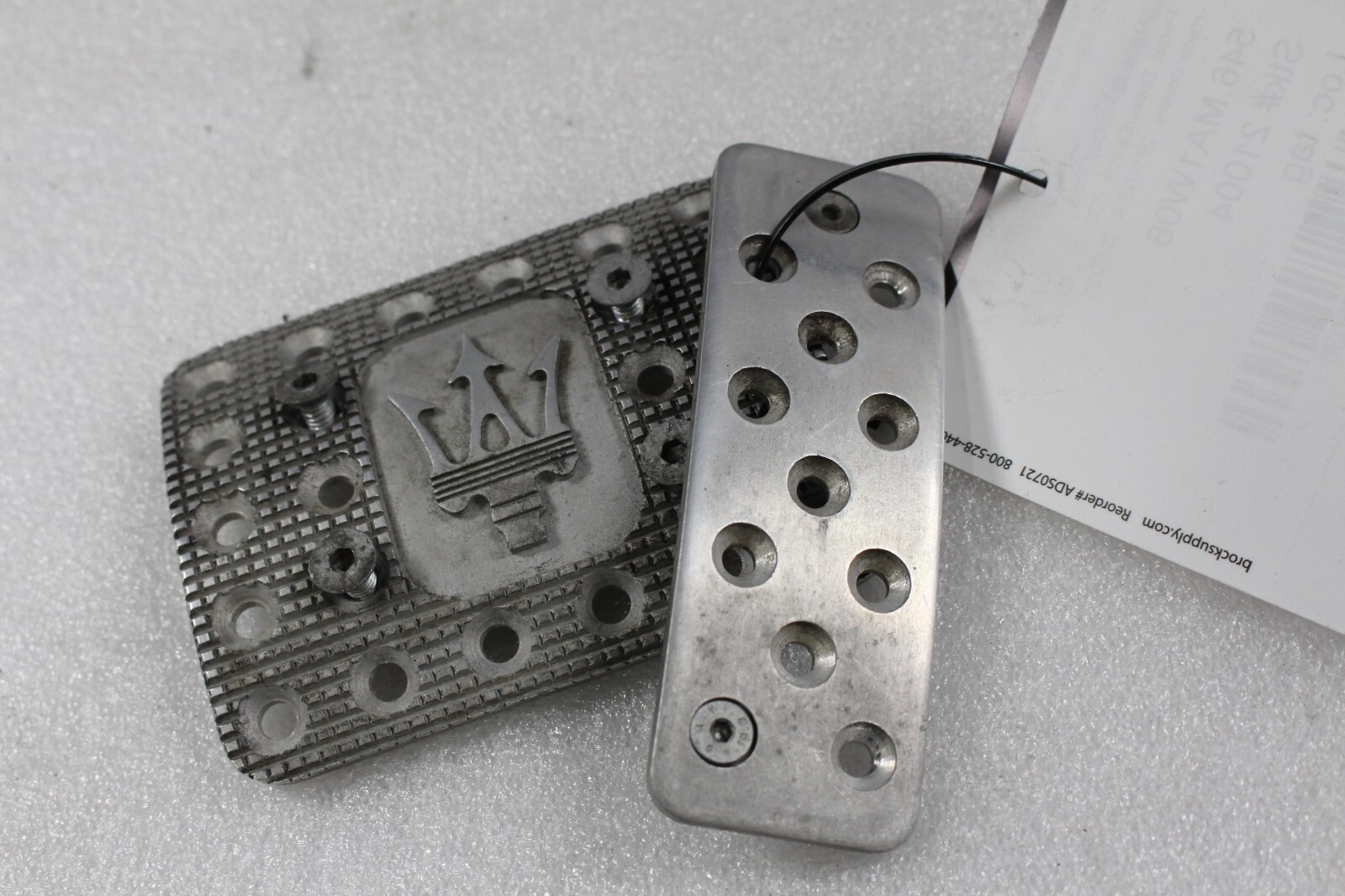 Maserati M128, Metal Brake & Gas Pedal Covers, Used, P/N 201103/K, 205025