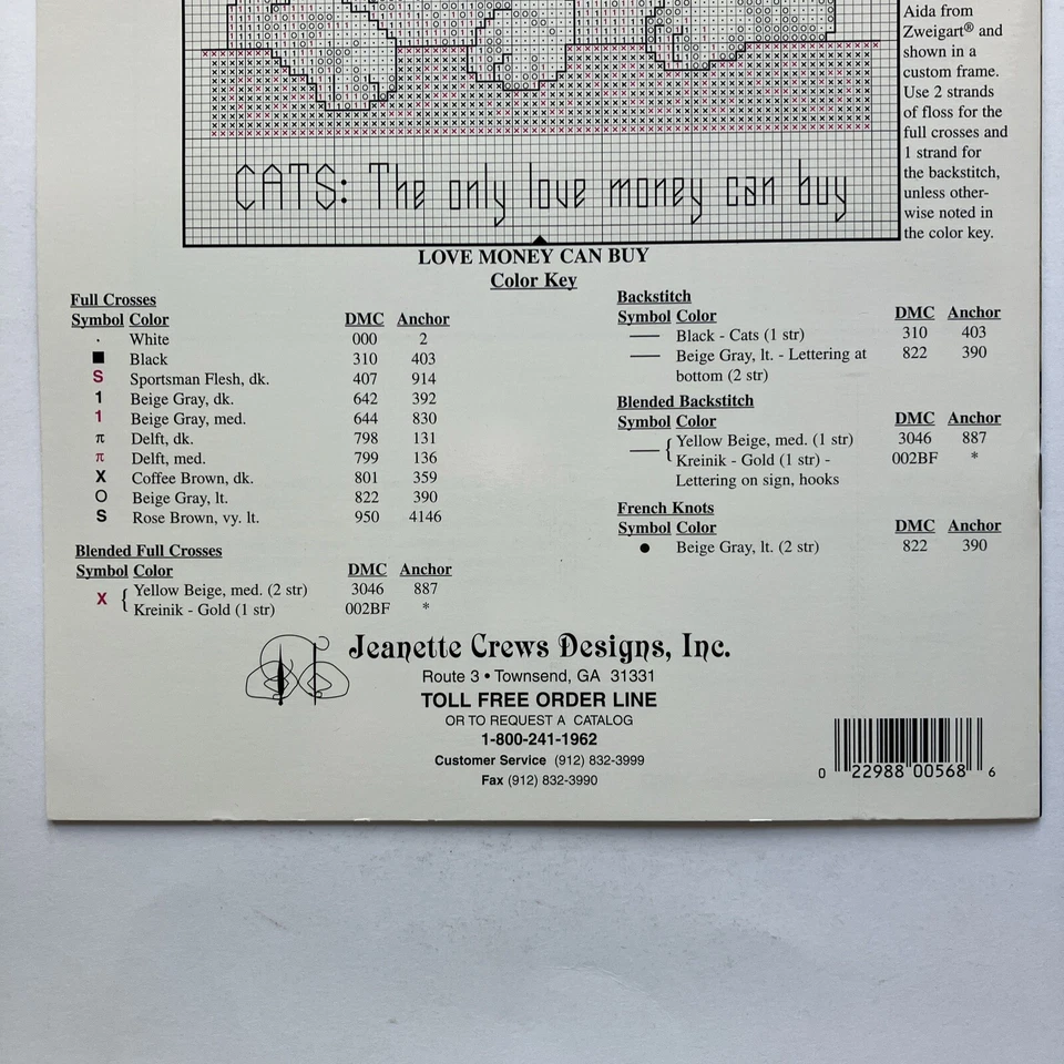 Jeanette Crews Designs Cattitudes The Fifth Litter Cross Stitch Booklet #177 - Image 2 of 2