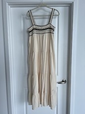 Zara Halter Dress Beige Black Long Size M