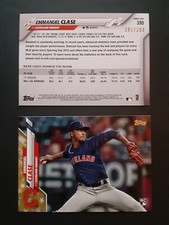 2020 Topps  Emmanuel Clase Advanced Stats /300 RC+ Gold Star #390 RC 