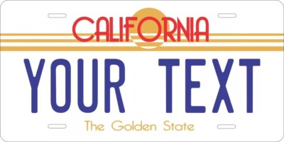 California 1982 Custom State License Plate Personalized 12''x6'' Size