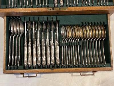 Vintage 75 piece JAMES DIXON SONS SILVERPLATE CHESTERFIELD & CASE