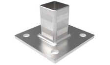 Edelstahl Bodenhalter 100x100 eckig Bodenflansch Bodenanker Pfostenhalter 40x40