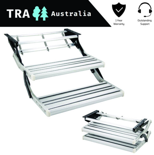 CARAVAN 12V BLUE LED DOUBLE MANUAL BOLT ON LIGHT STEP RV PARTS ACCESSORIES STEPS - Foto 5 di 10