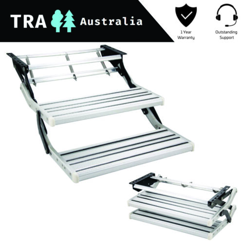 DOUBLE ALUMINIUM PULL OUT CARAVAN STEP FOR RV PARTS ACCESSORIES STEPS FAN Jayco - Picture 1 of 6