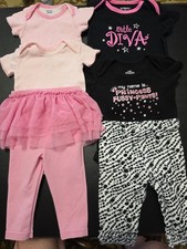 Baby Girls Sz 0-3m Lot Of Two 3pc Outfits NICE 