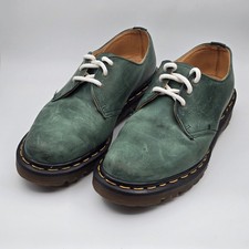 Vintage Dr Martens MADE IN ENGLAND Oxford Shoes Leather Green Men's Size 6 RARE