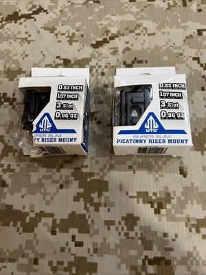 UTG MT-RSX8S Super Slim Picatinny Riser Mount Set - Black
