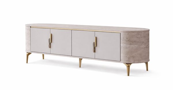 Modernes Tv-Lowboard Mit Stilvollem Design Und Stauraum-image