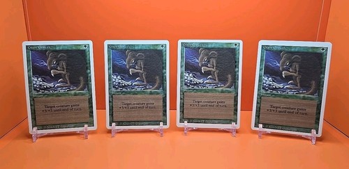 🟢🟢🟢 (4) 1994 MAGIC The Gathering GIANT GROWTH REVISED 3RD EDITION PLAYED 🟢