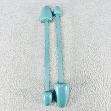 Vintage Wood Shoe Trees Pair Teal Blue Retro Shoe Forms Stretchers