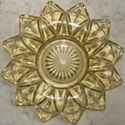 Vintage! Federal Glass Yellow Starburst Petal Sunflower Dish Amber Gold Plate 6"