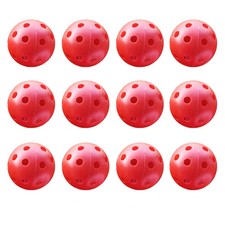 12 Pack Multicolor Plastic Golf Practice Balls 1.65&rdquo; Airflow Hollow Driving Ra