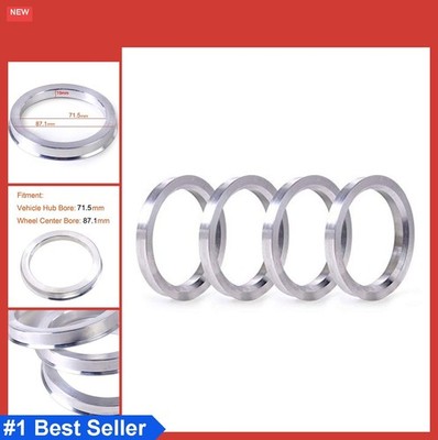 Wheel Hub Centric Rings 71.5mm to 87.1mm Aluminum 4pc Vibration Eliminator