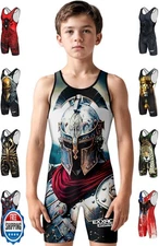 Exxact Sports Sublimated Youth Wrestling Singlet For Boys, Premium Powerlifti