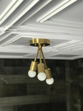 Mid Century Style Brass Wall Sconce Light 3 A...