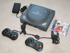 Neo Geo CDZ CD-T02 Console with 2 Controllers & Video Game