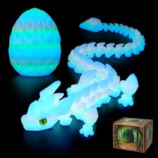 3D Printed Dragon Eggs with Dragon Inside 12inch Articulated Fidget-Glow in Dark