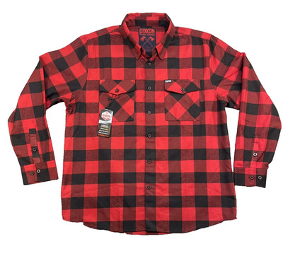 Dixxon Men's ''The Red Rum''  Red/Black Plaid Flannel Shirt XXL NWT