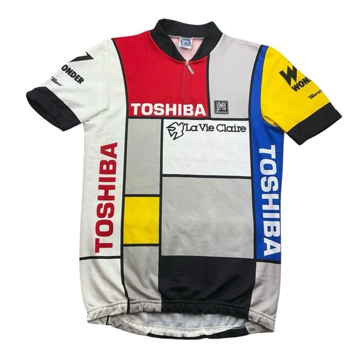 Toshiba Santini Rad Shirt Gr. XL BW 55cm Bike Trikot vintage 90er Team ZM62