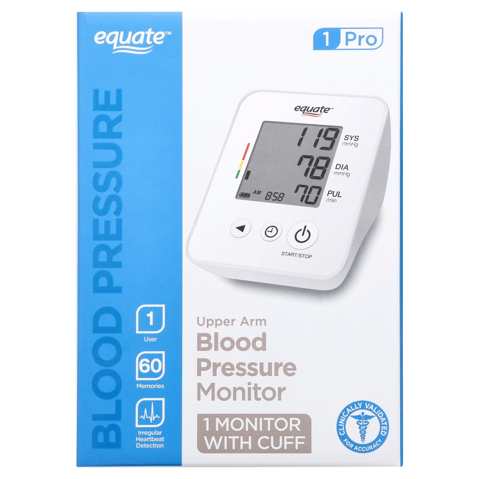 Equate UA-4010WM 1 Pro Automatic Upper Arm BP Monitor Digital Home Cuff ...