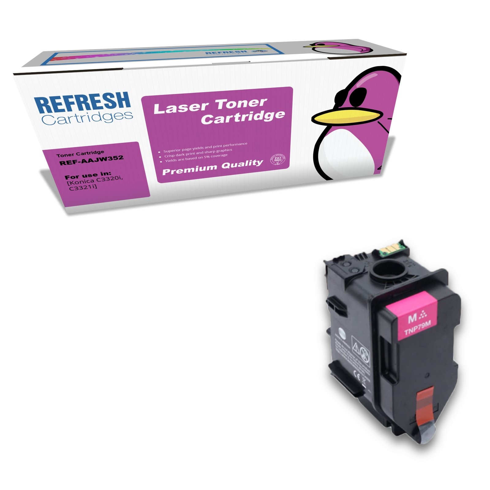 Refresh Cartridges Magenta TNP80M Toner Compatible With Konica Minolta Printers