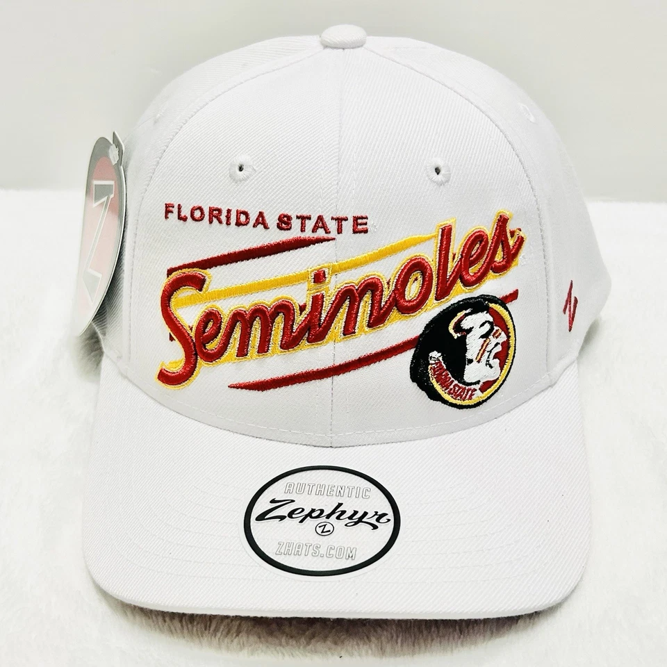 Zephyr Florida State Seminoles Retro Upshot Snapback Hat Cap Adjustable White - Image 2 of 4