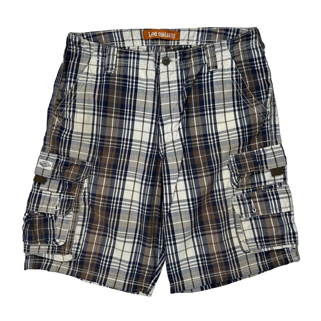 Lee Checked Cargo Shorts - 33W 10L Multicoloured Cotton