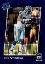 2021 Panini Donruss Optic - Rated Rookie Simi Fehoko #242 Purple Shock Prizm RC 