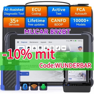 MUCAR 892BT Profi  KFZ OBD2 Diagnosegerät ALLE System Auto Scanner 35 Reset DE