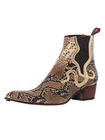 Jeffery West Men's Print Snake Chelsea Boots, Beige