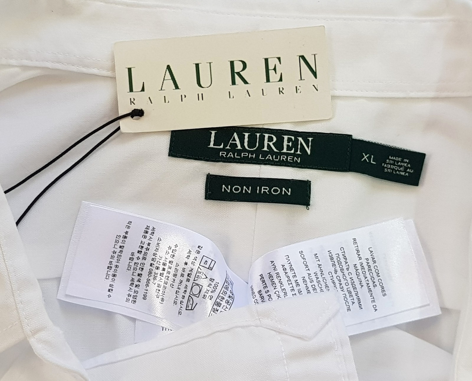 LAUREN RALPH LAUREN Womans Off White L/S SHIRT Monogram Logo Non-Iron - XL -£109 thumbnail 13