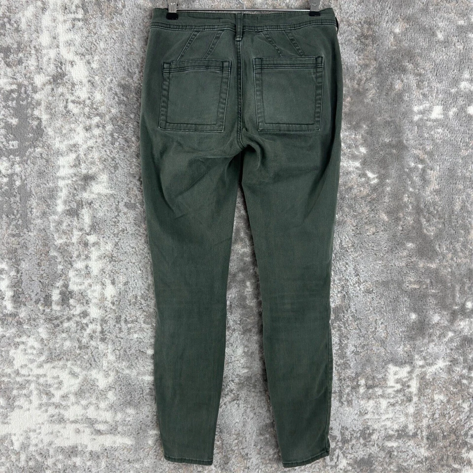 Pantalones Anthropologie Talla 25 Oliva Denim Ajustados Cónicos Moto Militar Foto 2 de 4
