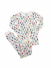Hanna Andersson Organic Cotton Christmas Lights Pajama Set Kids US 10