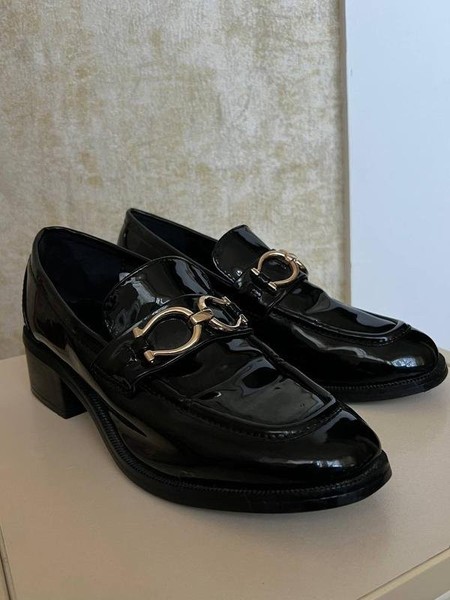 Women Dune Loafers Black Artificial Leather 37.5