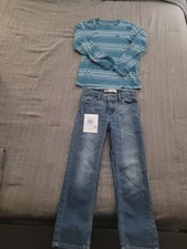 Boys 2 Piece Set. Size 7 Levi Jeans And Quicksilver Pullover Shirt.